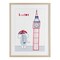 Stupell Industries Elephant & Big Ben London Framed Print Under Glass, design by Carla Daly